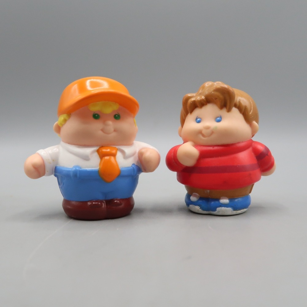 2 Little Tikes Chunky Business Boy School Tot‎ Figure 2.5" People Toy Lot
